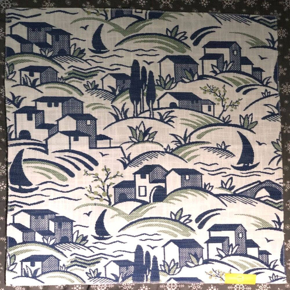 Blue Thibaut Fabric Landmark Fabric